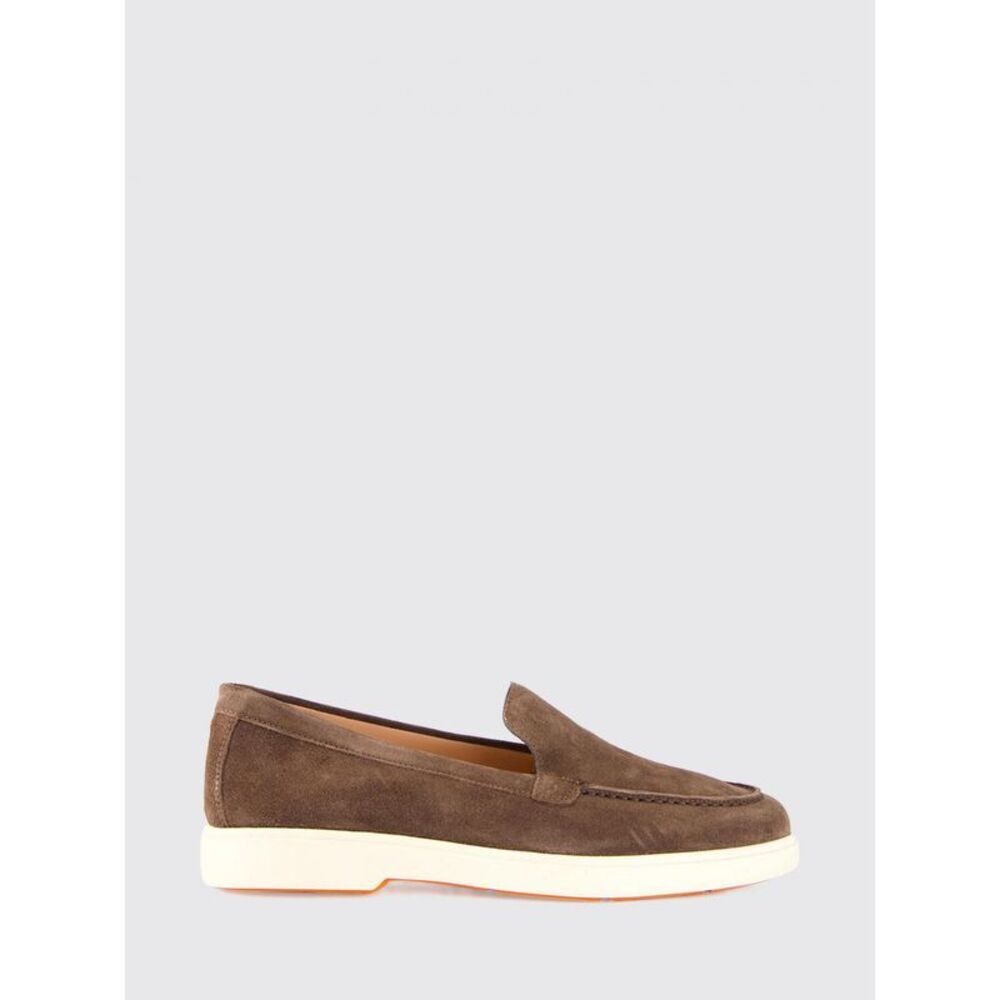 Santoni Women Santoni Suede Calfskin Loafers With Round Toe And Rubber Sole